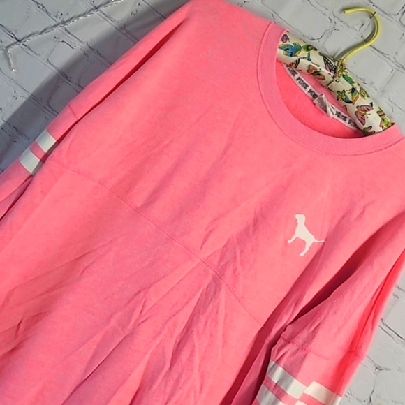 2013 Victoria's Secret PINK Oversized Logo Spellout Long Sleeve Tee Womens Sz M - Picture 9 of 16